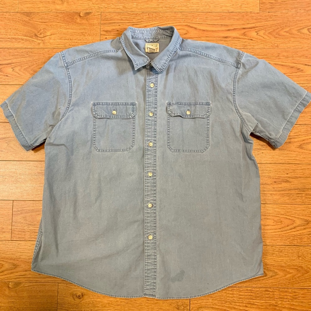 L.L. Bean Blue Sunwashed Canvas Shirt